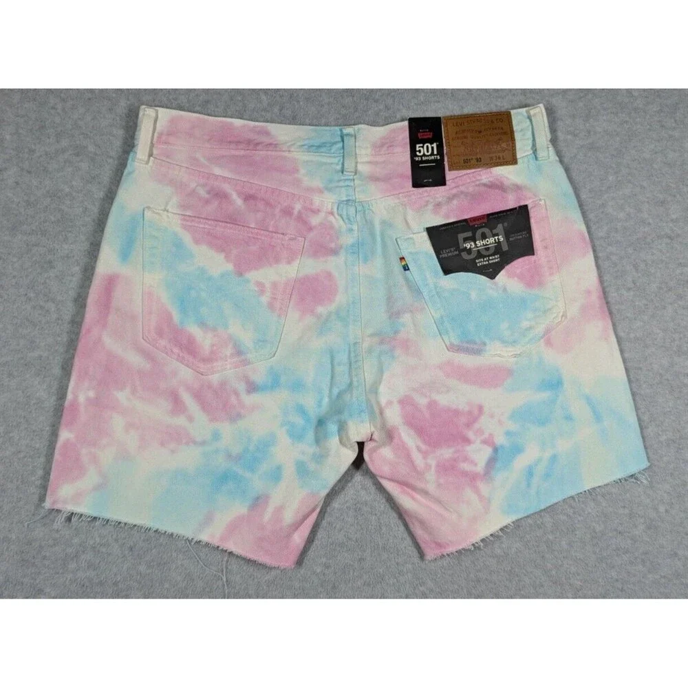 Levis Men Shorts‎ 36x6 NWT 501 '93 LGBT Pride Cutoff Button Fly Raw Frayed Hem
